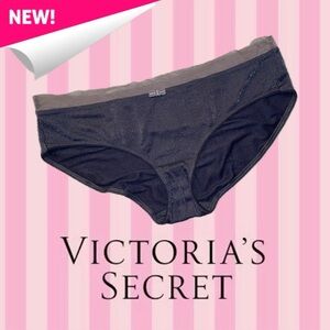 Victoria’s Secret Gray Shimmer Brief Panty Lace Waistband Size L